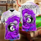 BlueJose Billiards 8-Ball Dragon Dominion Customized Name, Team Name 3D Shirt (6 Colors)