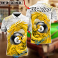 BlueJose Billiards 8-Ball Dragon Dominion Customized Name, Team Name 3D Shirt (6 Colors)