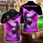 BlueJose Billiards Ball 8 Flame Phoenix Personalized Name Shirt (4 Colors)