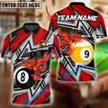 BlueJose Billiards Ball 8&9 Lightning Racing Personalized Name Shirt (4 Colors)