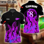 BlueJose Billiards Ball 8 Heavenly Flame Ver 2 Personalized Name Shirt (4 Colors)
