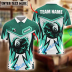 BlueJose Billiards Ball 8 Fire Wings Personalized Name Shirt (4 Colors)