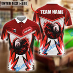 BlueJose Billiards Ball 8 Fire Wings Personalized Name Shirt (4 Colors)