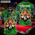 BlueJose Billiards 8 Ball Lion King Graffiti Pattern Personalized Name Shirt (4 Colors)