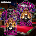 BlueJose Billiards 8 Ball Lion King Graffiti Pattern Personalized Name Shirt (4 Colors)