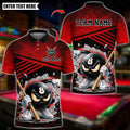BlueJose Billiards Angry 8 Ball Pool Cartoon Design Customized Name, Team Name 3D Shirt (6 Colors)