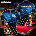 BlueJose Billiards Thunder Lightning 8 Ball Pool Design Personalized Name Shirt (4 Colors)