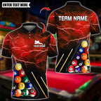 BlueJose Billiards Thunder Lightning 8 Ball Pool Design Personalized Name Shirt (4 Colors)
