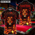 BlueJose Billiards Lion Face 8 Billiards Design Personalized Name Shirt (4 Colors)