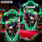 BlueJose Billiards Ball 8 Lightning Eagle USA Flag Personalized Name Shirt (4 Colors)