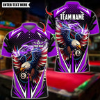 BlueJose Billiards Ball 8 Lightning Eagle USA Flag Personalized Name Shirt (4 Colors)