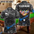 BlueJose Billiards Ball 8 Grunge Hexagon Personalized Name Shirt (6 Colors)