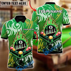 BlueJose Billiards 8-Ball Firestorm Crusher Customized Name, Team Name 3D Shirt (4 Colors)