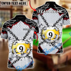 BlueJose Billiards Chain Breaker 9-Ball Customized Name, Team Name 3D Shirt (4 Colors)