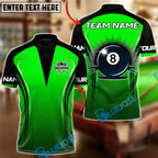BlueJose Billiards Pro Eight Ball Warrior Customized Name, Team Name 3D Shirt (4 Colors)