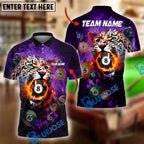 BlueJose Billiards Ball 8 Panther Colorful Personalized Name & Team Name Shirt (4 Colors)