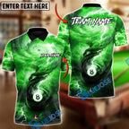 BlueJose Billiards Stormbound 8 Ball Customized Name, Team Name 3D Shirt (4 Colors)