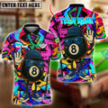 BlueJose Billiards Ball 8 Graffiti Swagger with Shades Personalized Name & Team Name Shirt (4 Colors)