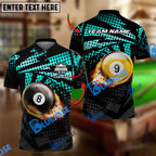BlueJose Billiards Ball 8&9 Fire Point Strike Personalized Name, Team Name Shirt (4 Colors)