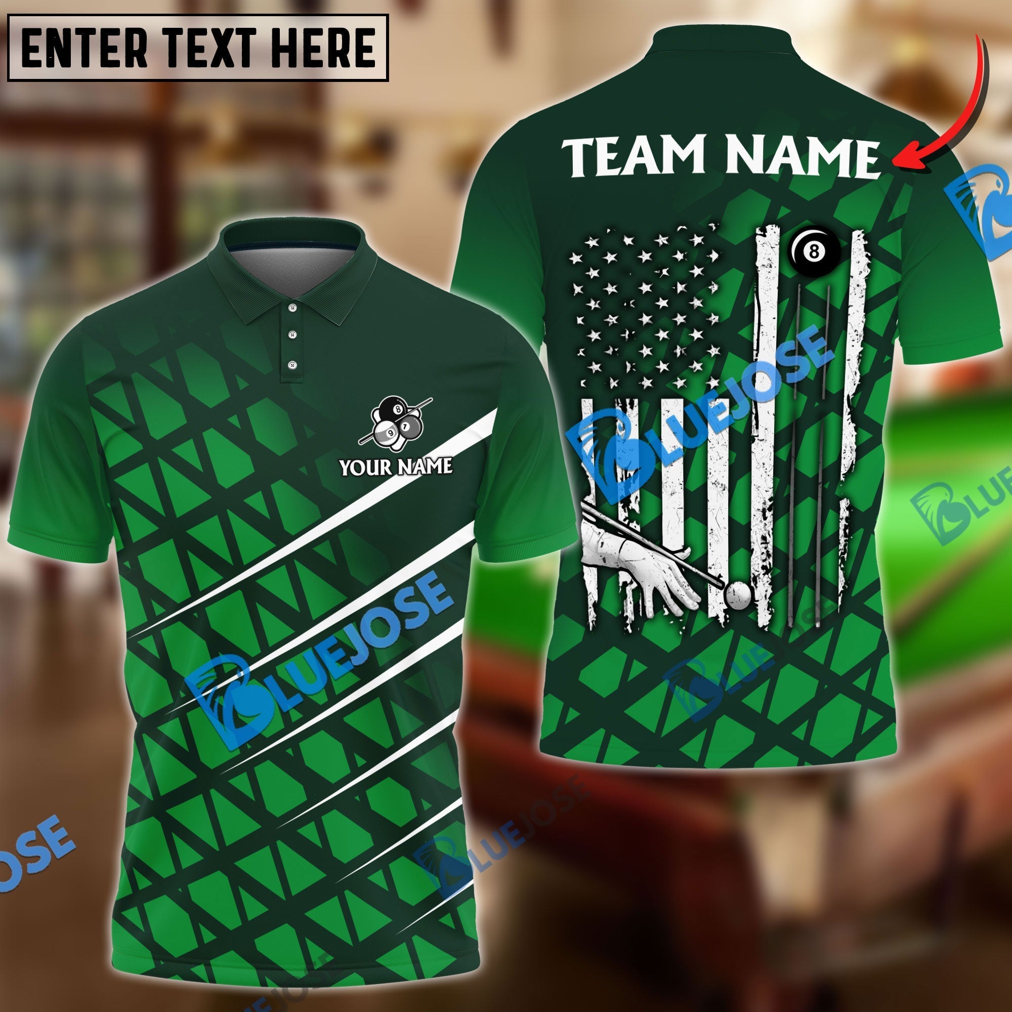 BlueJose Billiards Ball 8 To The New America Personalized Name Shirt (4 Colors)