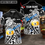 BlueJose Billiards Ball 9 Maori Turtle Personalized Name, Team Name Unisex Shirt ( 4 Colors )
