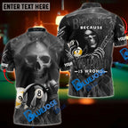 BlueJose Billiards Reaper Flame Personalized Name, Team Name Unisex Shirt (6 Colors)