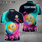 BlueJose Billiards Ball 9 Spinning Paint Personalized Name, Team Name Unisex Shirt (4 Colors)