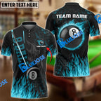 BlueJose Billiards Ball 8 Burning Room Personalized Name, Team Name Unisex Shirt (4 Colors)