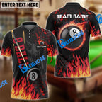 BlueJose Billiards Ball 8 Burning Room Personalized Name, Team Name Unisex Shirt (4 Colors)