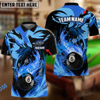BlueJose Billiards Fire Phoenix Personalized Name, Team Name Unisex Shirt (6 Colors)