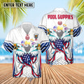 BlueJose Billiard Eagle 8 and 9 Ball US Flag Personalized Name, Team Name Hawaiian Shirt