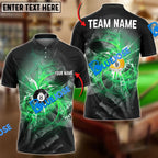 BlueJose Billiards Ball 8&9 Spinning Wind Skull Eye Personalized Name, Team Name Shirt (4 Colors)
