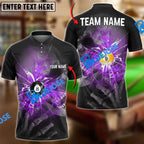 BlueJose Billiards Ball 8&9 Spinning Wind Skull Eye Personalized Name, Team Name Shirt (4 Colors)