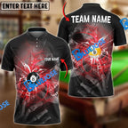 BlueJose Billiards Ball 8&9 Spinning Wind Skull Eye Personalized Name, Team Name Shirt (4 Colors)