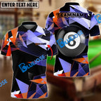 BlueJose Billiards Ball 8 Colorful Glass Personalized Name, Team Name Shirt (4 Colors)