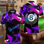 BlueJose Billiards Ball 8 Colorful Glass Personalized Name, Team Name Shirt (4 Colors)