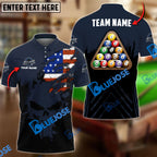 BlueJose Billiards Ball 8 Punished Skull Personalized Name, Team Name Shirt (6 Colors)