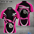 BlueJose Billiard 8 Ball 7 Colors Personalized Name & Team Name Polo Shirt