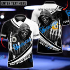 BlueJose Billiards Ball 8 And 9 Hooded Skull Personalized Name, Team Name Unisex Shirt (4 Colors)