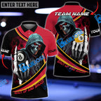 BlueJose Billiards Ball 8 And 9 Hooded Skull Personalized Name, Team Name Unisex Shirt (4 Colors)