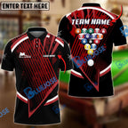 BlueJose Billiards Ball 8 Tournament Concept Personalized Name, Team Name Shirt (4 Colors)