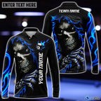 BlueJose Billiards Skull 8 Ball and 9 Ball Personalized Name, Team Name 3D Shirts