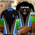 BlueJose Billiards Eagle Personalized Name, Team Name Polo Shirt (8 Colors)