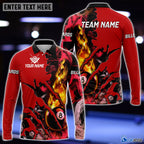 BlueJose Billiards Flame Smoke Pattern Personalized Name, Team Name Unisex Shirt
