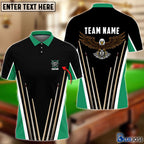 BlueJose Billiards Eagle Personalized Name, Team Name Polo Shirt (8 Colors)