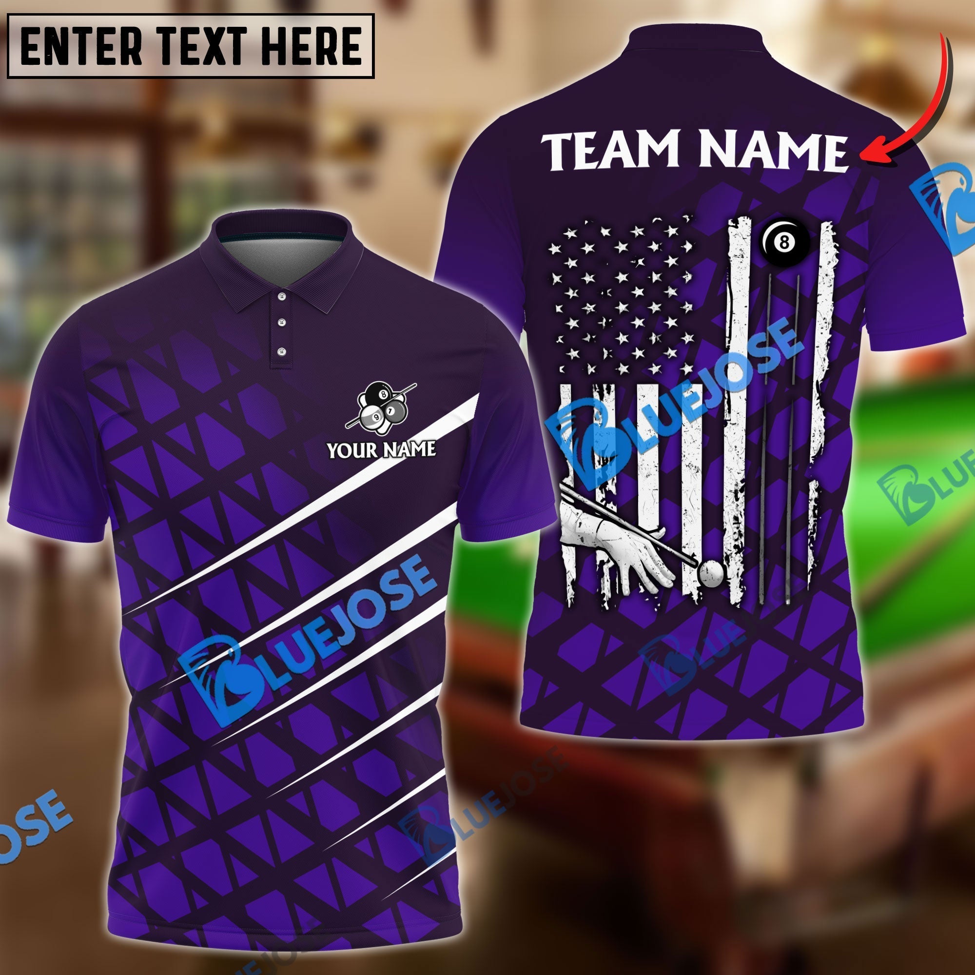 BlueJose Billiards Ball 8 To The New America Personalized Name Shirt (4 Colors)