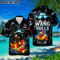BlueJose Bulls Eye Billiard Team Pool 8 Ball Personalized Name Hawaiian Shirt For Ridge
